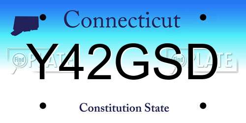 Y42GSD Connecticut License Plate