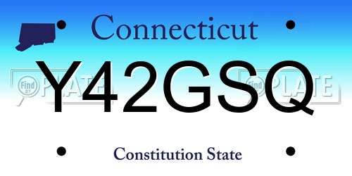 Y42GSQ Connecticut License Plate