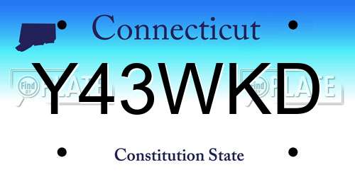 Y43WKD Connecticut License Plate