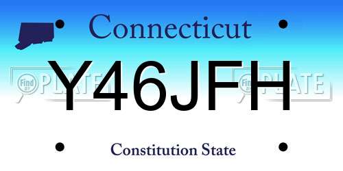 Y46JFH Connecticut License Plate
