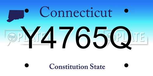 Y4765Q Connecticut License Plate