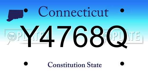 Y4768Q Connecticut License Plate
