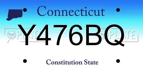 Y476BQ Connecticut License Plate