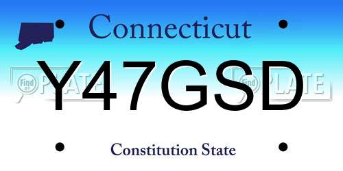Y47GSD Connecticut License Plate