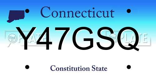 Y47GSQ Connecticut License Plate
