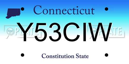 Y53CIW Connecticut License Plate