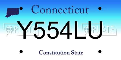 Y554LU Connecticut License Plate