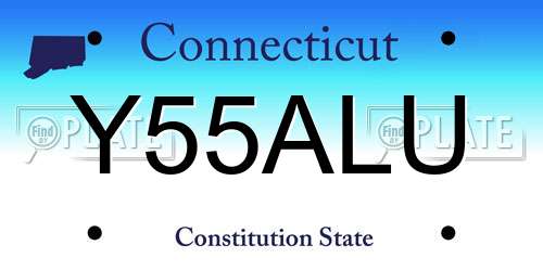 Y55ALU Connecticut License Plate