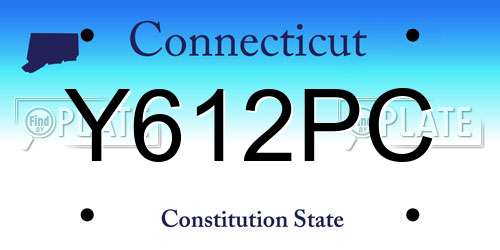 Y612PC Connecticut License Plate