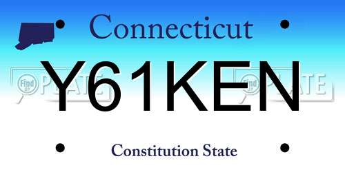 Y61KEN Connecticut License Plate