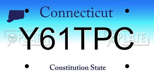 Y61TPC Connecticut License Plate