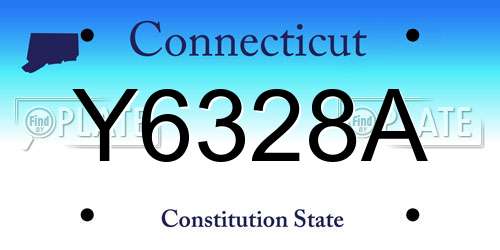 Y6328A Connecticut License Plate
