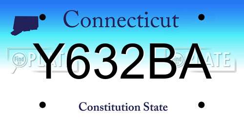 Y632BA Connecticut License Plate