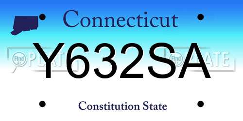 Y632SA Connecticut License Plate