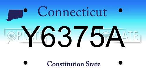 Y6375A Connecticut License Plate