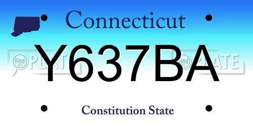 Y637BA Connecticut License Plate