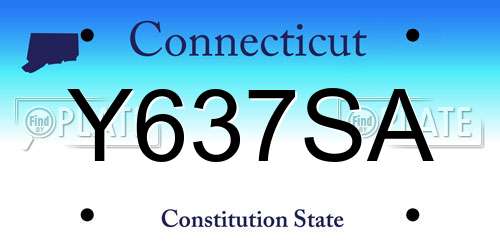 Y637SA Connecticut License Plate