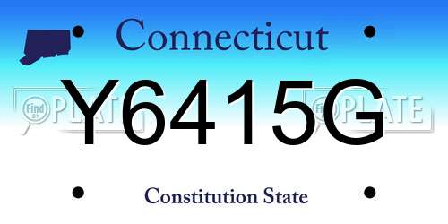 Y6415G Connecticut License Plate