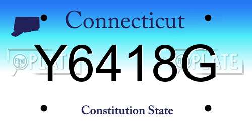 Y6418G Connecticut License Plate