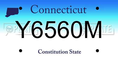 Y6560M Connecticut License Plate