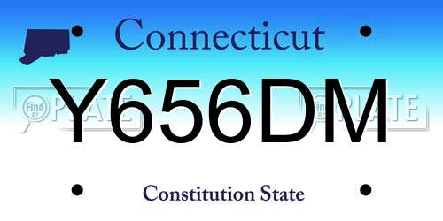 Y656DM Connecticut License Plate