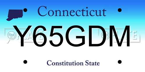 Y65GDM Connecticut License Plate