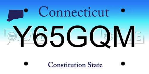 Y65GQM Connecticut License Plate