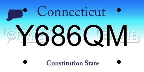 Y686QM Connecticut License Plate
