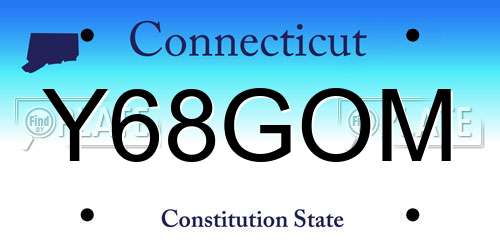 Y68GOM Connecticut License Plate