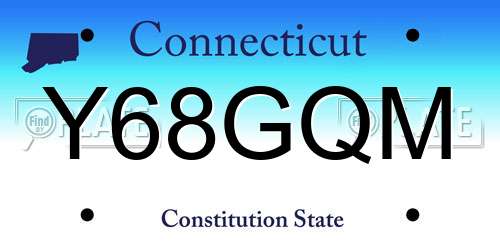 Y68GQM Connecticut License Plate