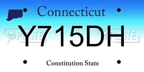 Y715DH Connecticut License Plate