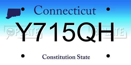 Y715QH Connecticut License Plate
