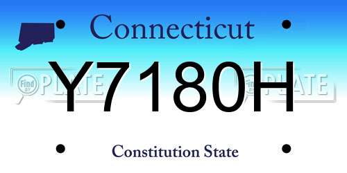 Y7180H Connecticut License Plate