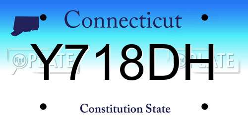 Y718DH Connecticut License Plate