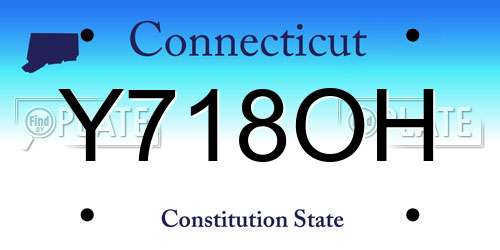 Y718OH Connecticut License Plate