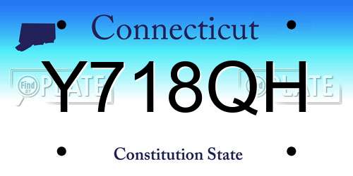 Y718QH Connecticut License Plate