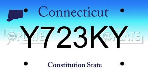 Y723KY Connecticut License Plate