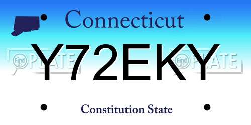 Y72EKY Connecticut License Plate