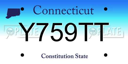 Y759TT Connecticut License Plate