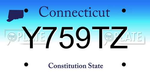 Y759TZ Connecticut License Plate