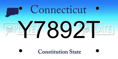 Y7892T Connecticut License Plate