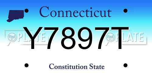Y7897T Connecticut License Plate