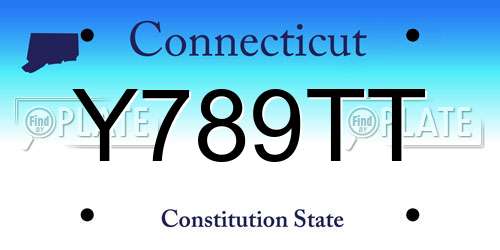 Y789TT Connecticut License Plate