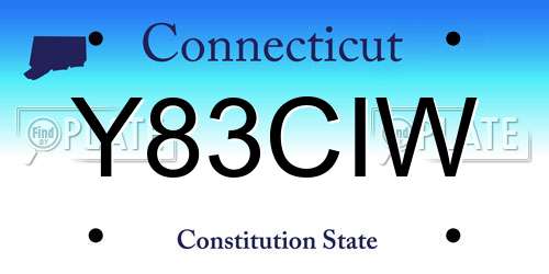 Y83CIW Connecticut License Plate