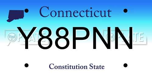 Y88PNN Connecticut License Plate