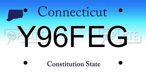 Y96FEG Connecticut License Plate