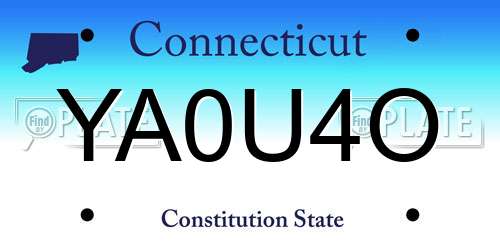 YA0U4O Connecticut License Plate