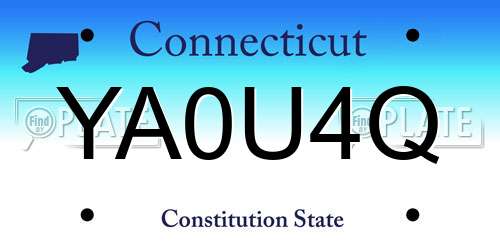 YA0U4Q Connecticut License Plate