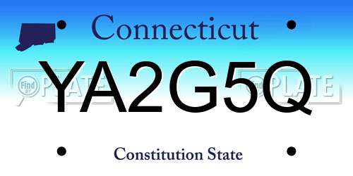 YA2G5Q Connecticut License Plate