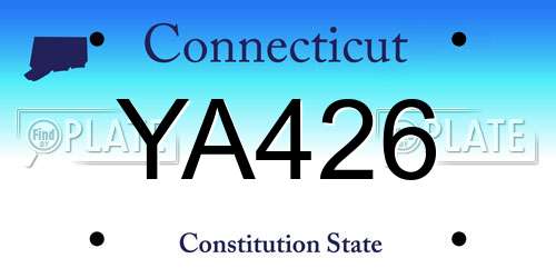 YA426 Connecticut License Plate